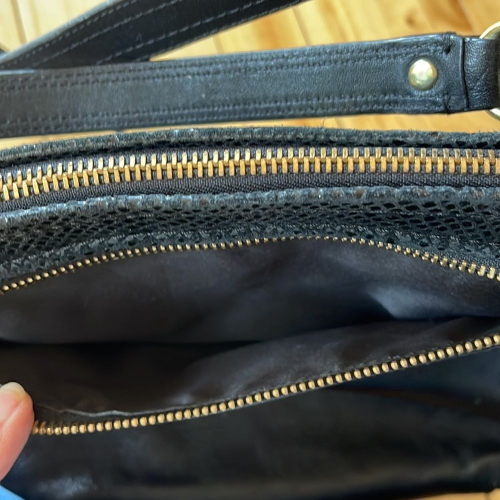 Coach Black Leather Python Edge Ashley Zip Closur… - image 5